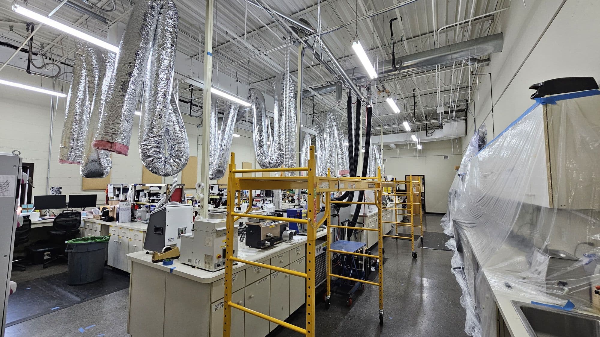 Laboratory Ceiling & Lighting Improvements, during