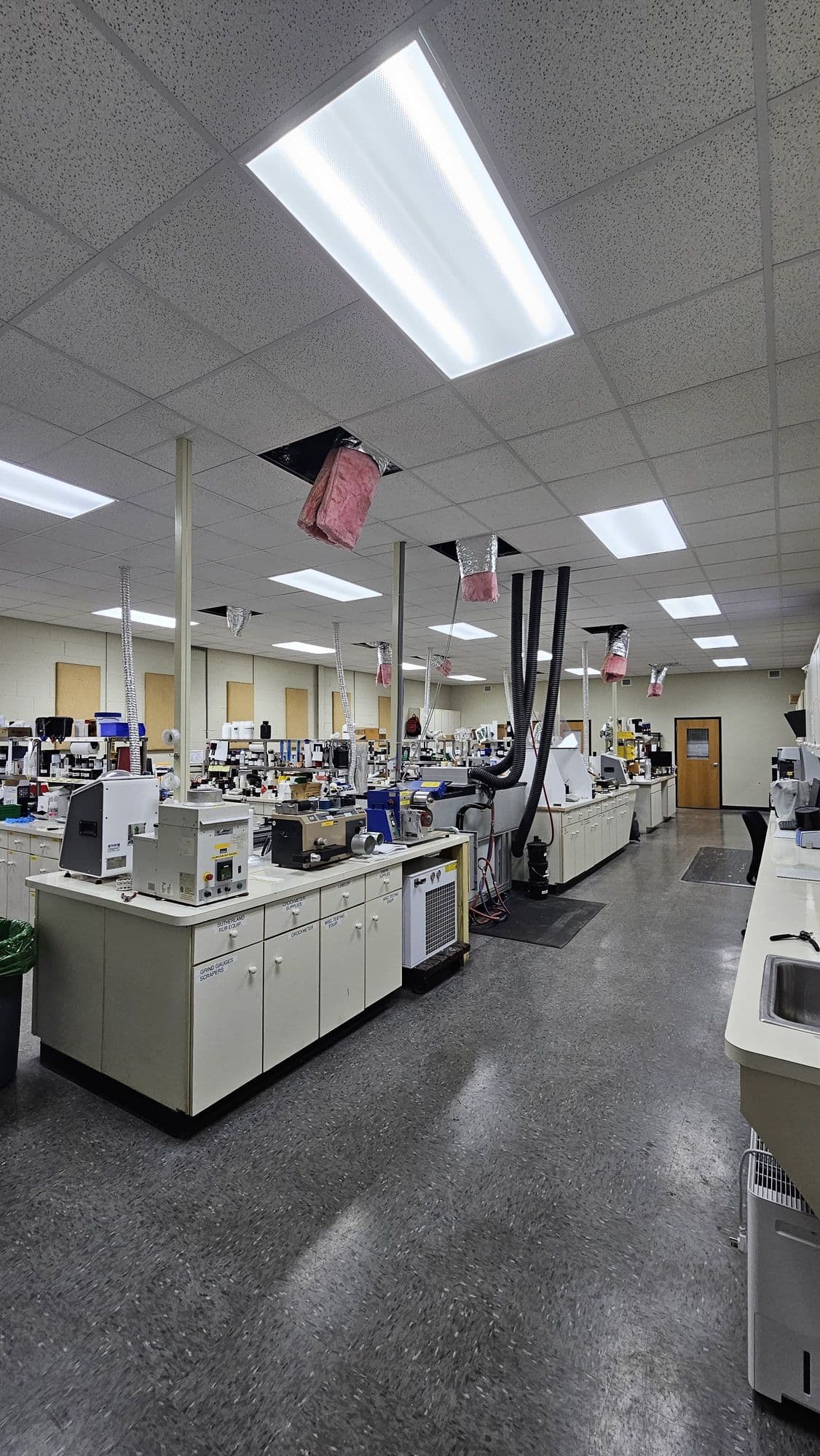 Laboratory Ceiling & Lighting Improvements, during